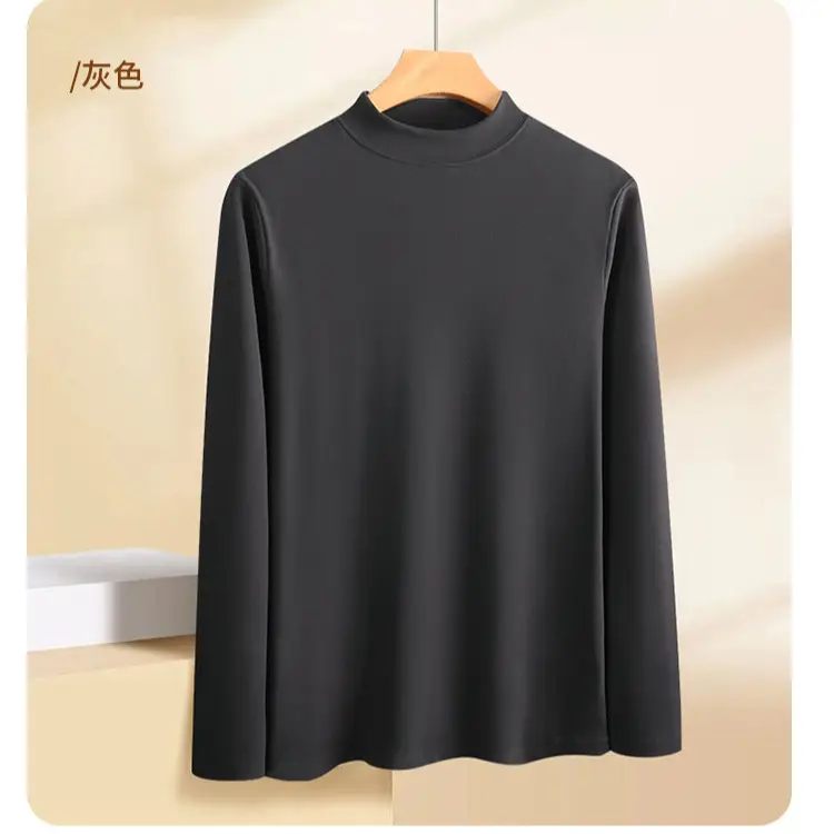 Men Long Sleeve T-Shirt White Plain - Image 8