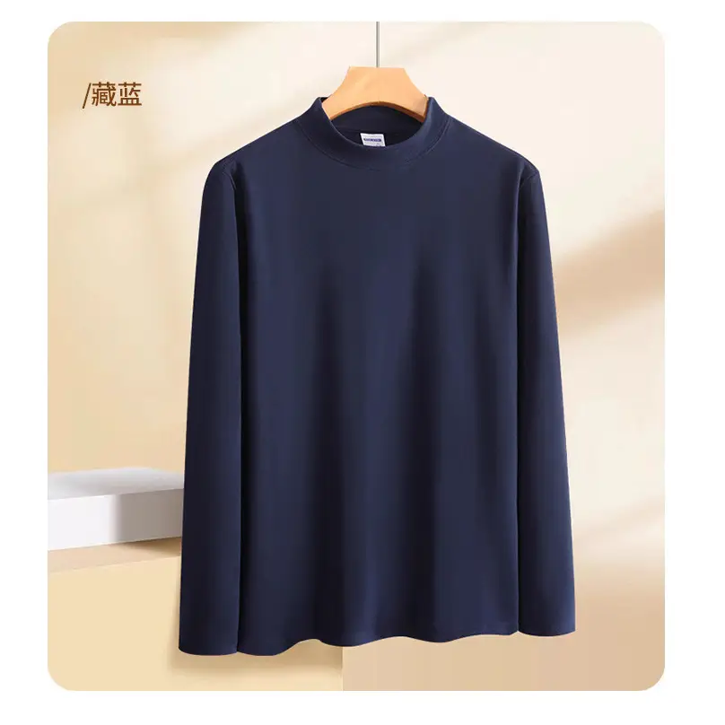 Men Long Sleeve T-Shirt White Plain - Image 10