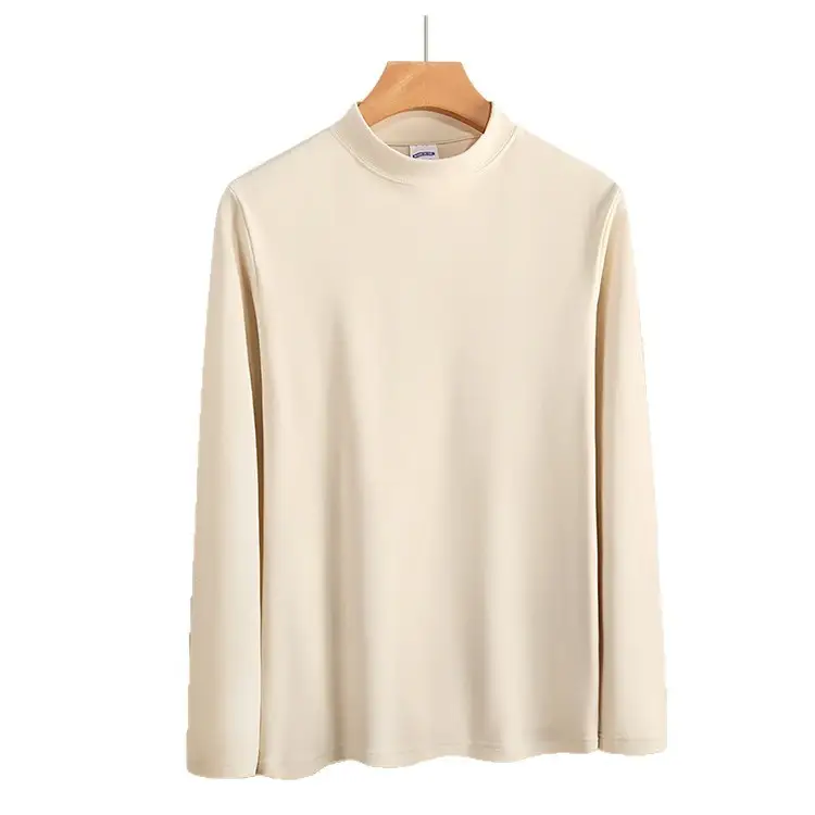 Men Long Sleeve T-Shirt White Plain - Image 11