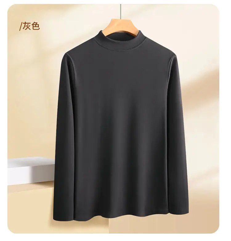 Men Long Sleeve T-Shirt White Plain — feature 3