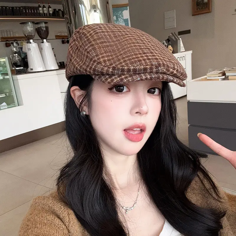 Retro Duck Tonge Beret with Forward Cut Woolen Cap - Image 24
