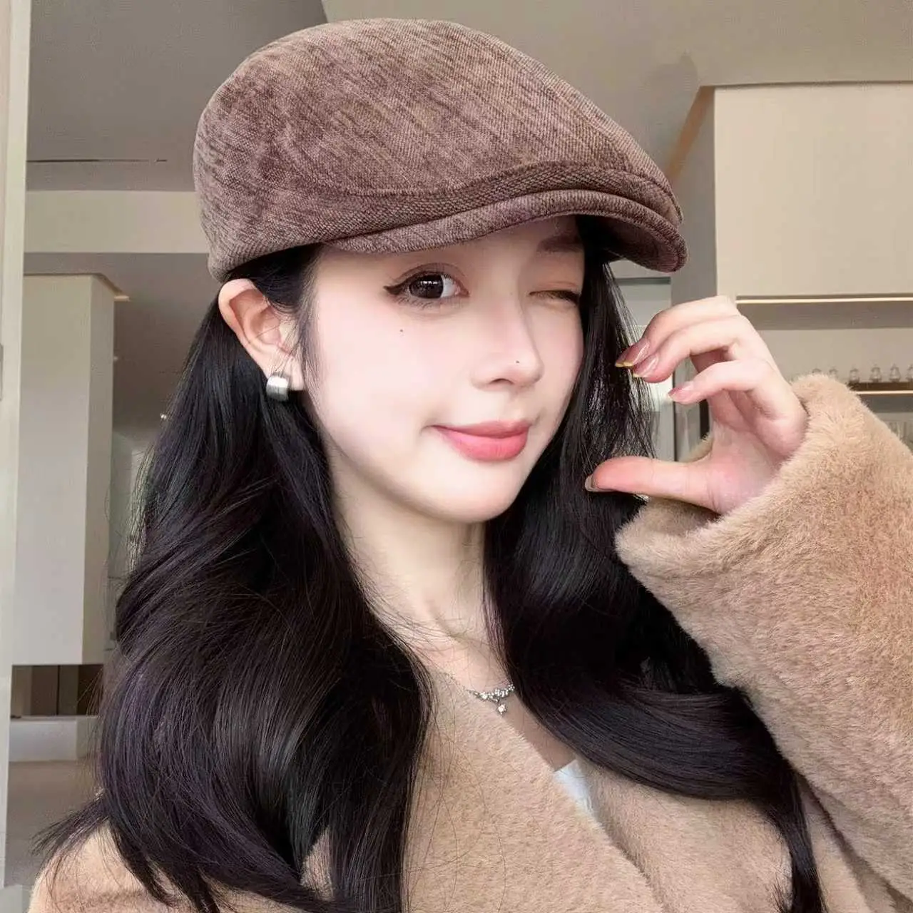 Retro Duck Tonge Beret with Forward Cut Woolen Cap — feature 14