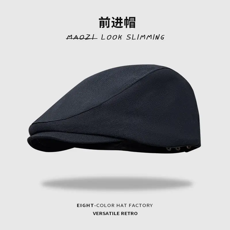 Retro Duck Tonge Beret with Forward Cut Woolen Cap - Image 2