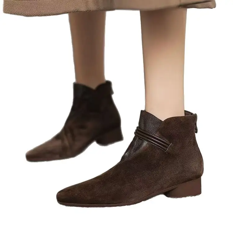 Women Fleece Lined Mid Heel Boots Black 2025 - Image 5
