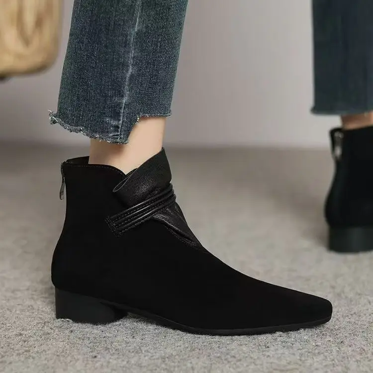 Women Fleece Lined Mid Heel Boots Black 2025 — feature 5