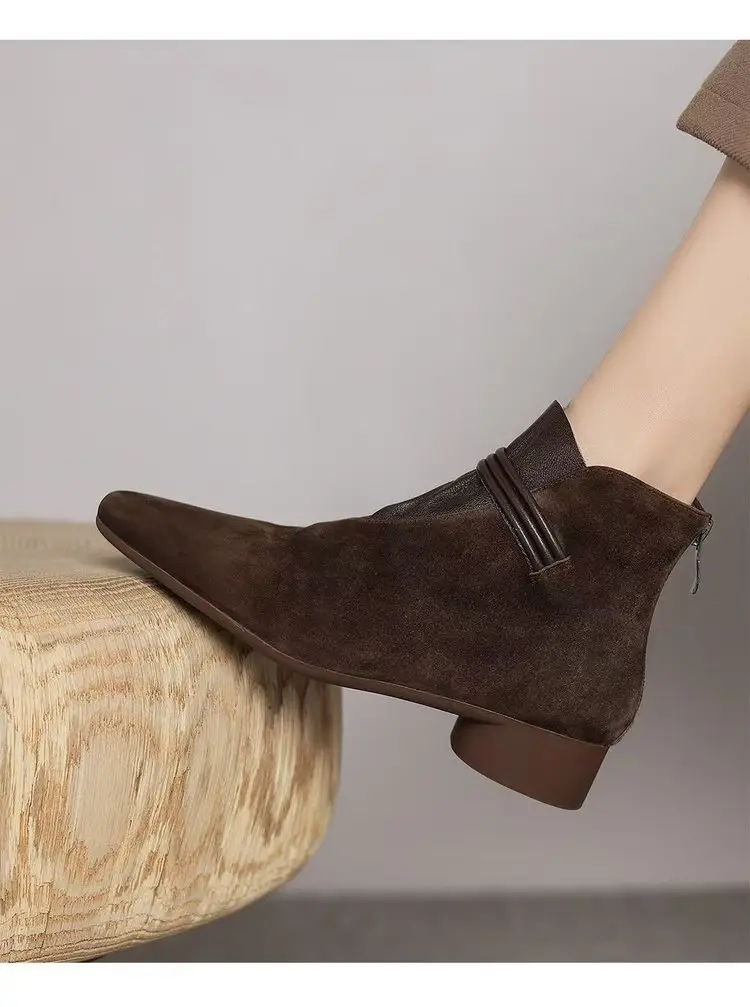 Women Fleece Lined Mid Heel Boots Black 2025 — feature 8