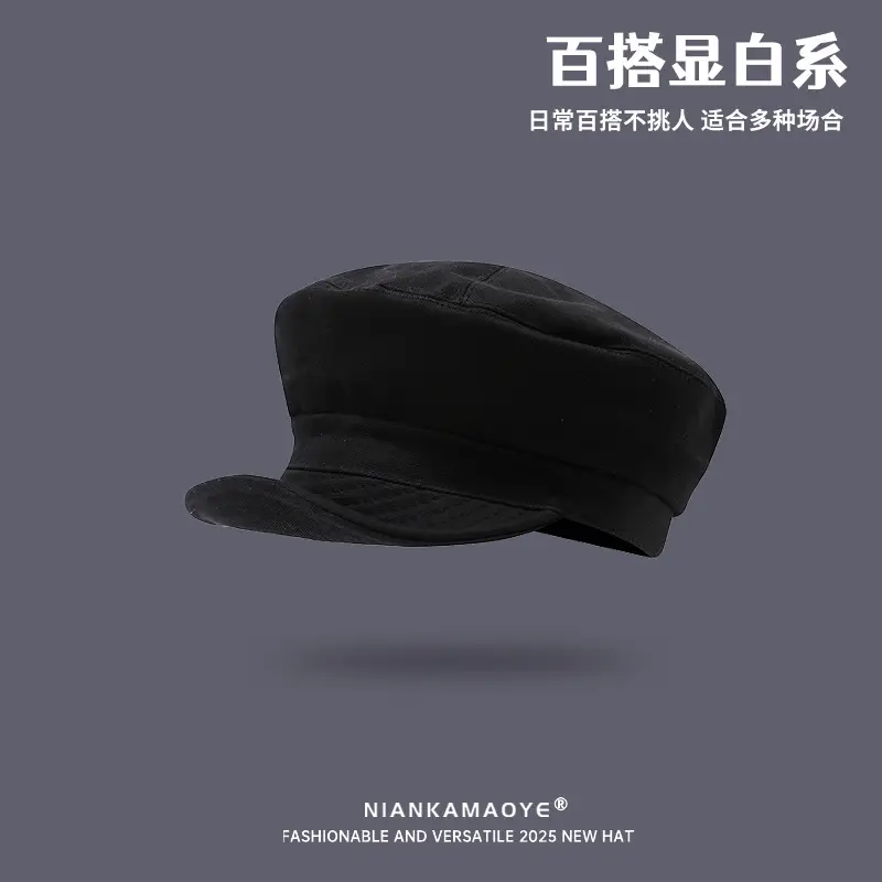 Japanese Style Black & White Baseball Cap for Women - Image 4
