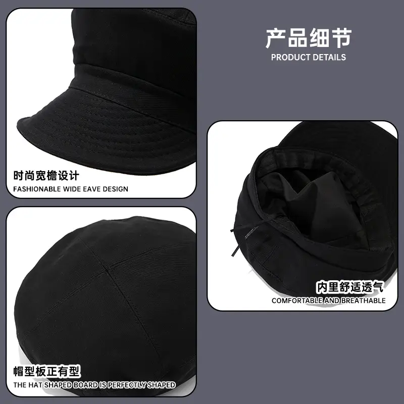 Japanese Style Black & White Baseball Cap for Women - Image 5