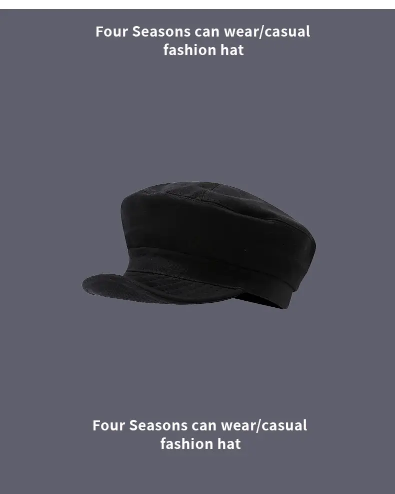Japanese Style Black & White Baseball Cap for Women — feature 10