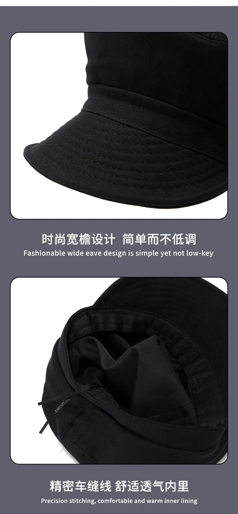 Japanese Style Black & White Baseball Cap for Women — feature 11