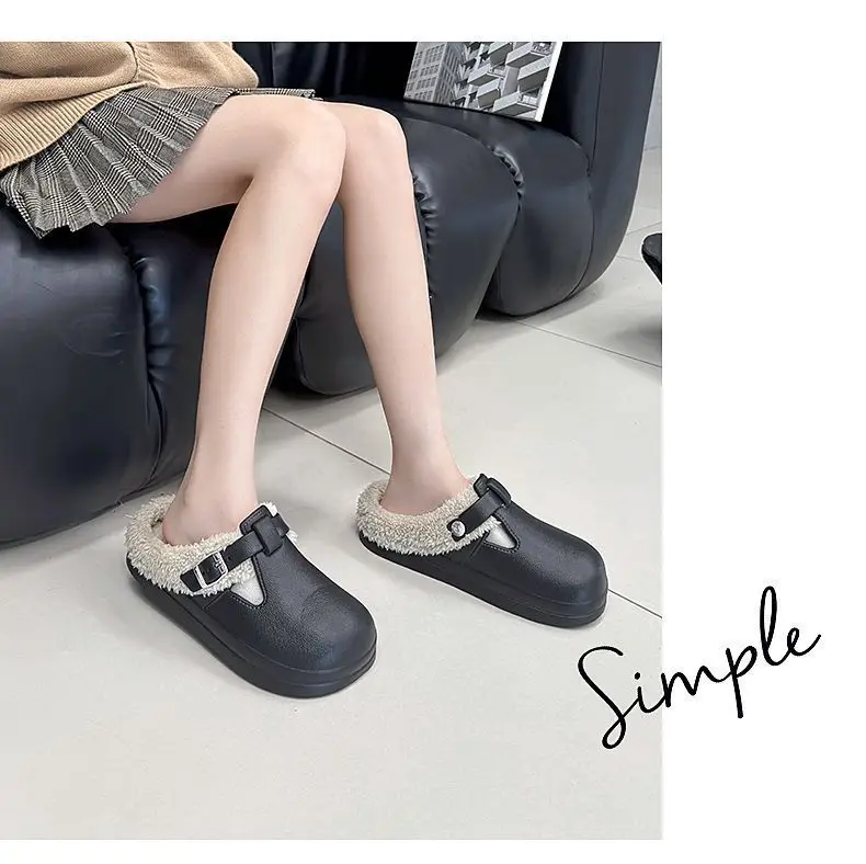 Winter Warm Cotton Slippers Black Non-Slip — feature 7