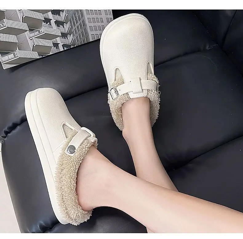 Winter Warm Cotton Slippers Black Non-Slip — feature 8