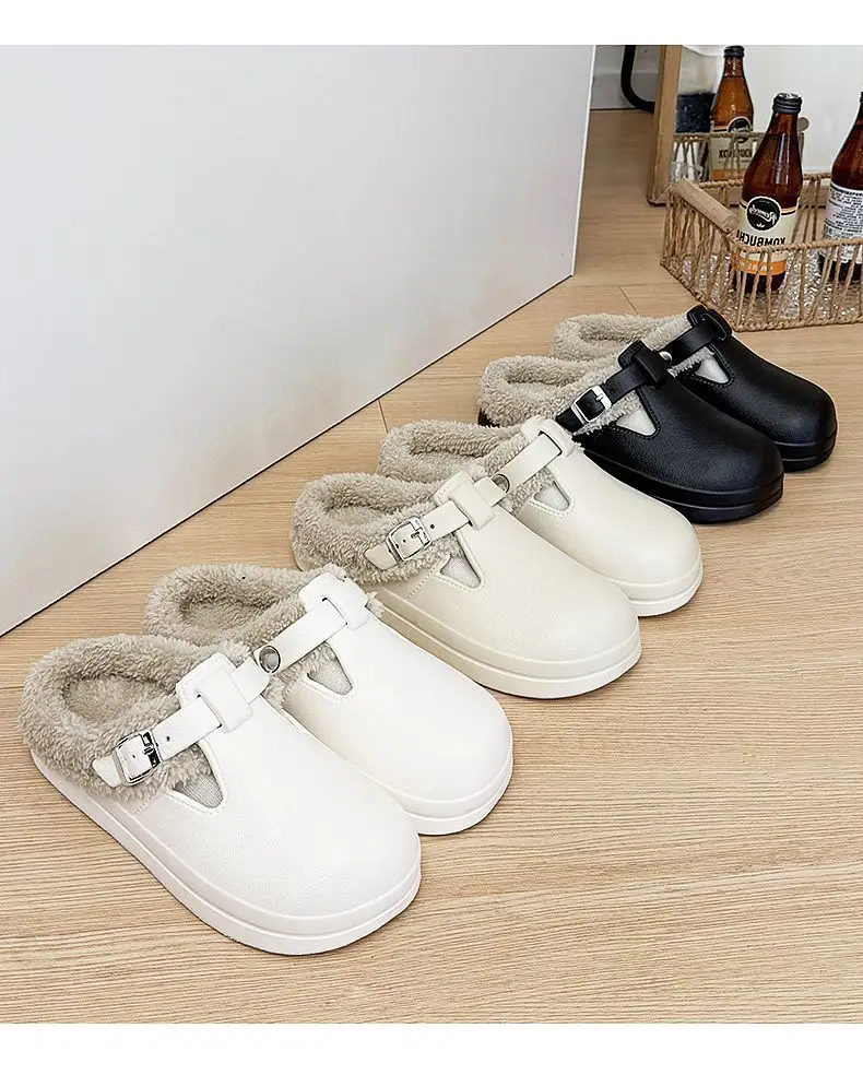 Winter Warm Cotton Slippers Black Non-Slip — feature 9