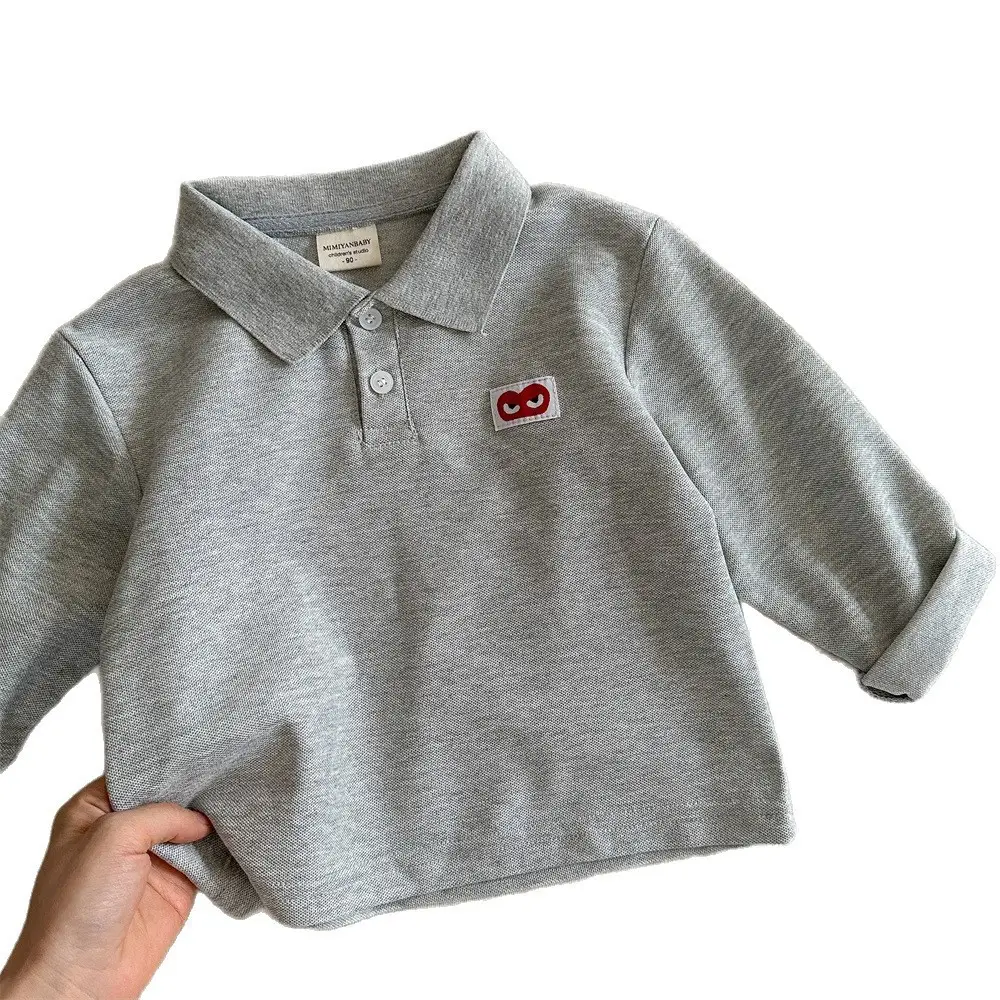 Red Boys Polo Shirt 26 Spring Autumn Loose Fit