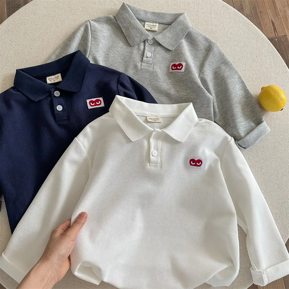 Red Boys Polo Shirt 26 Spring Autumn Loose Fit — feature 12