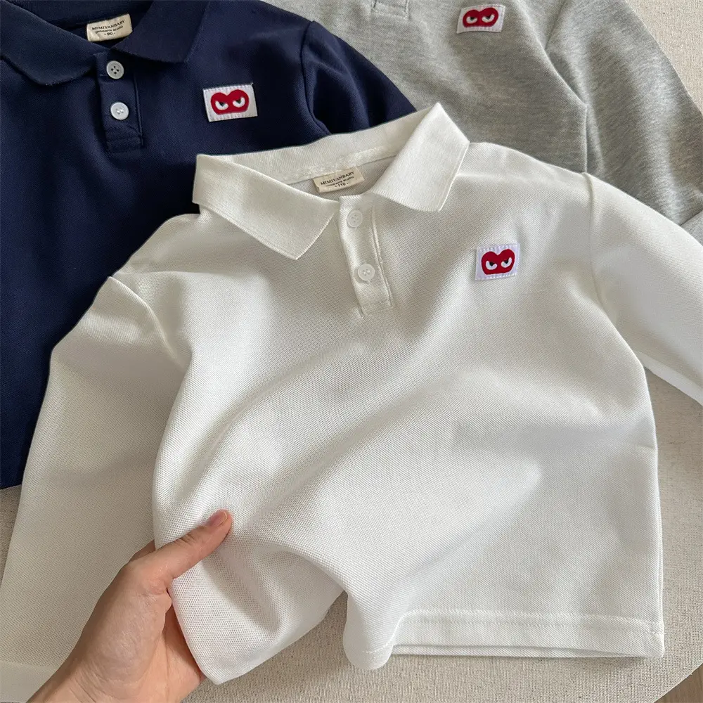 Red Boys Polo Shirt 26 Spring Autumn Loose Fit — feature 13