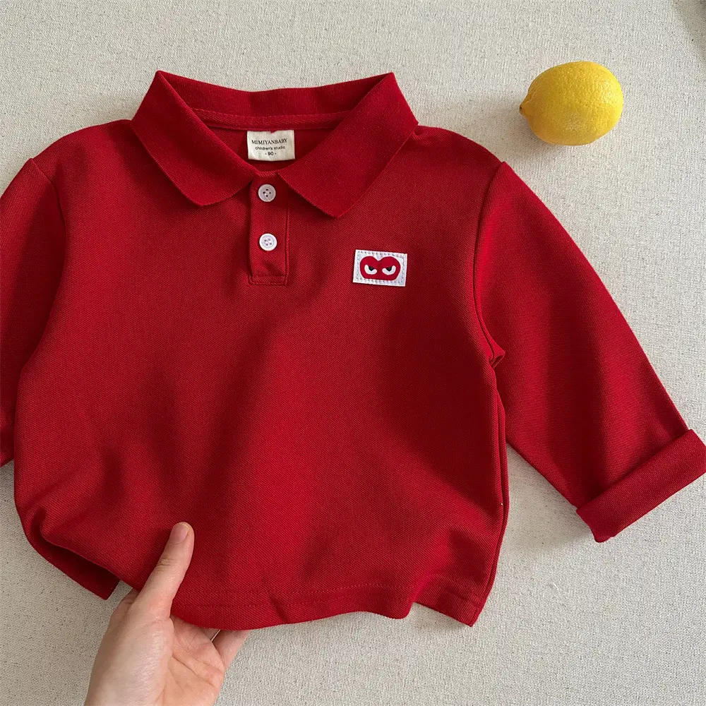 Red Boys Polo Shirt 26 Spring Autumn Loose Fit — feature 20