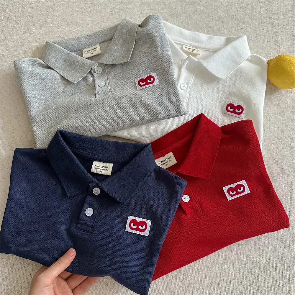 Red Boys Polo Shirt 26 Spring Autumn Loose Fit — feature 22
