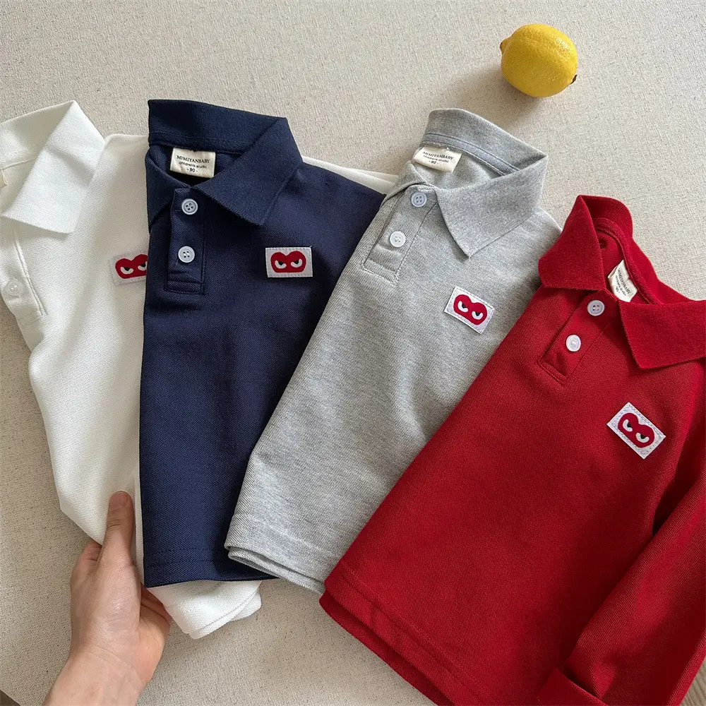Red Boys Polo Shirt 26 Spring Autumn Loose Fit — feature 23