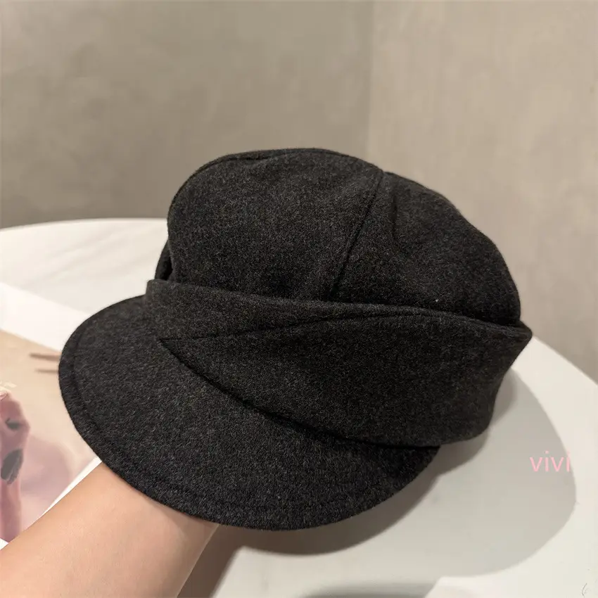 Women Wool Newsboy Cap Brown Winter Warm - Image 7