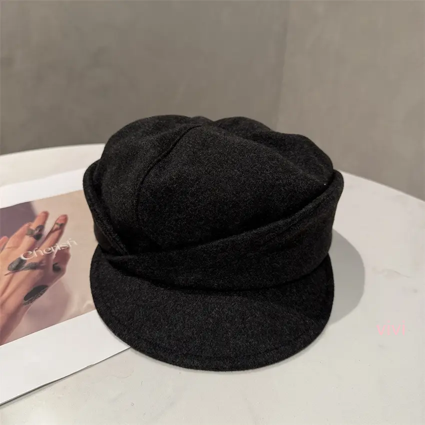 Women Wool Newsboy Cap Brown Winter Warm — feature 3