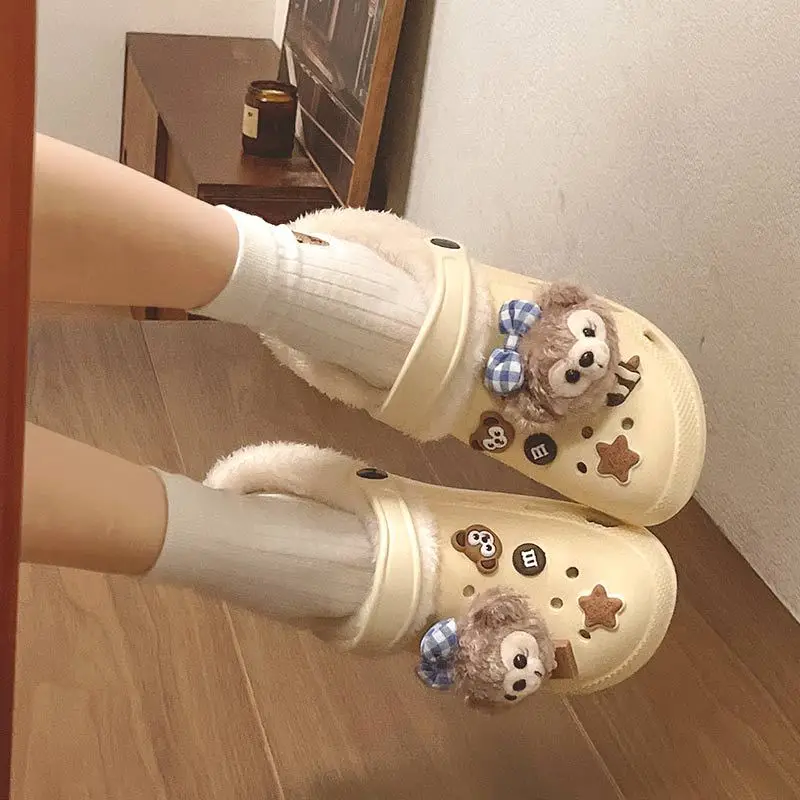 Fleece Lined Clogs for Women Cute Pom Pom Winter Slippers - Image 4