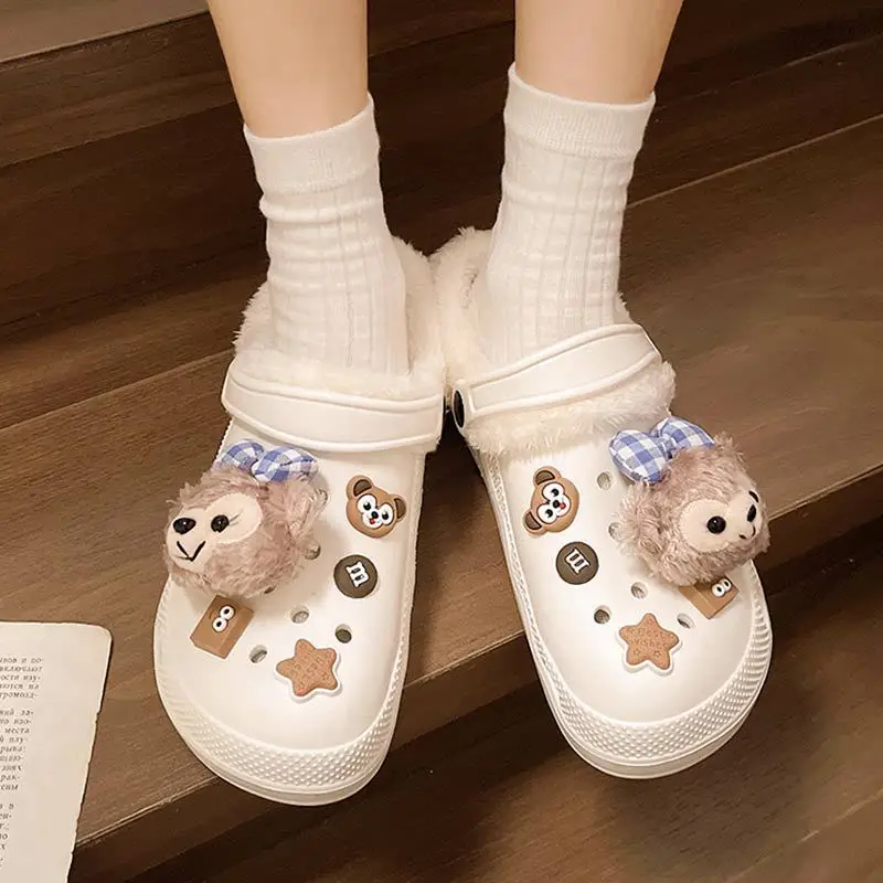 Fleece Lined Clogs for Women Cute Pom Pom Winter Slippers - Image 5