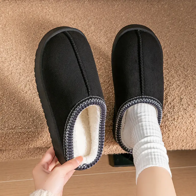 Plush Cotton Slippers for Women in Autumn and Winter 2025 New Style Indoor Home Thick-Soled Cotton Slippers Warm Closed-Toe Cotton Slippers