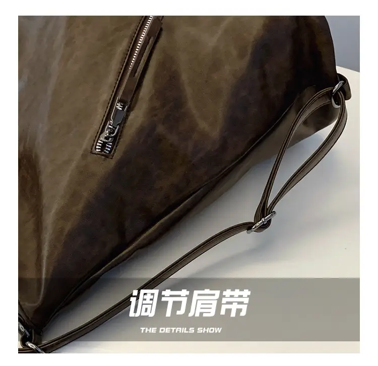 Black Leather Crossbody Bag for Women, Large Capacity, Retro Design — feature 4