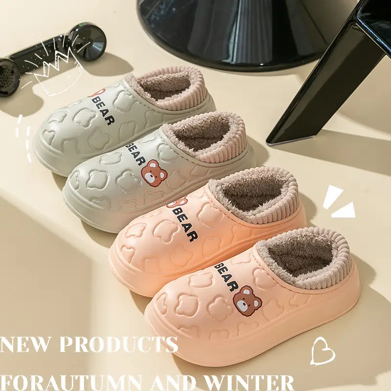 Women's Cotton Slippers for Autumn and Winter, New Indoor and Outdoor Warm Shoes with Heel, Maternity Shoes, Wholesale