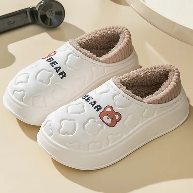 Women's Cotton Slippers for Autumn and Winter, New Indoor and Outdoor Warm Shoes with Heel, Maternity Shoes, Wholesale