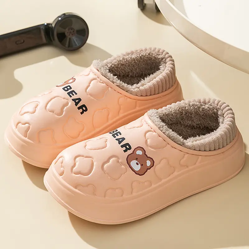 Women's Cotton Slippers for Autumn and Winter, New Indoor and Outdoor Warm Shoes with Heel, Maternity Shoes, Wholesale