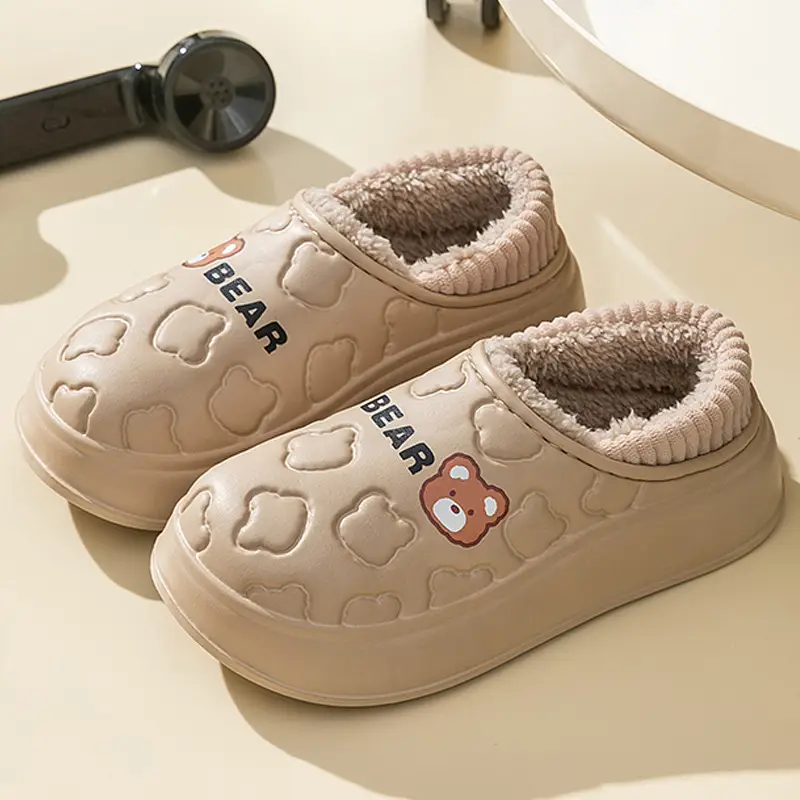 Women's Cotton Slippers for Autumn and Winter, New Indoor and Outdoor Warm Shoes with Heel, Maternity Shoes, Wholesale