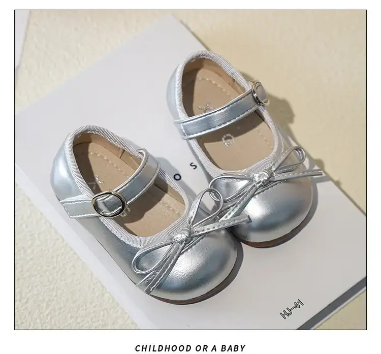Girls Silver Bow Korean Style Shoes — feature 12