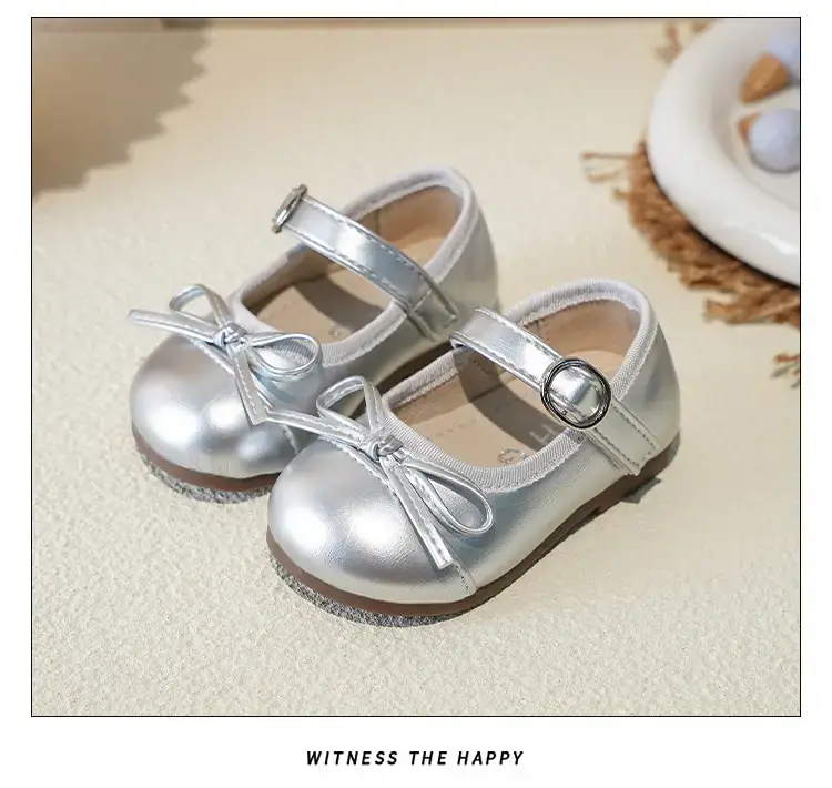 Girls Silver Bow Korean Style Shoes — feature 14