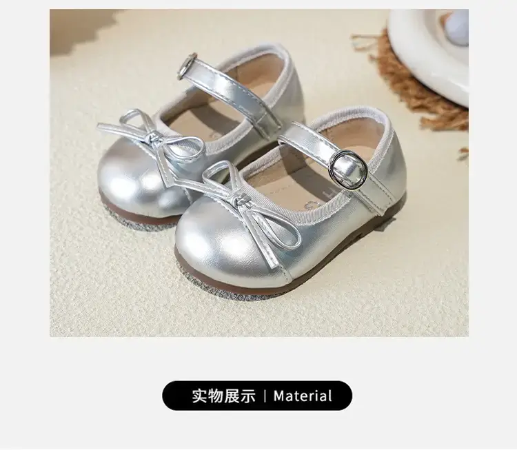 Girls Silver Bow Korean Style Shoes — feature 6
