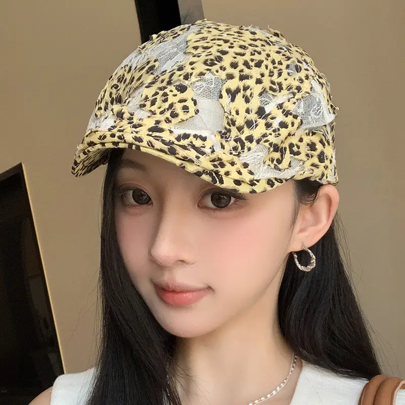 Women Leopard Print Forward Cap Large Circumference — feature 10