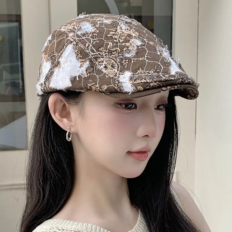 Women Leopard Print Forward Cap Large Circumference — feature 12