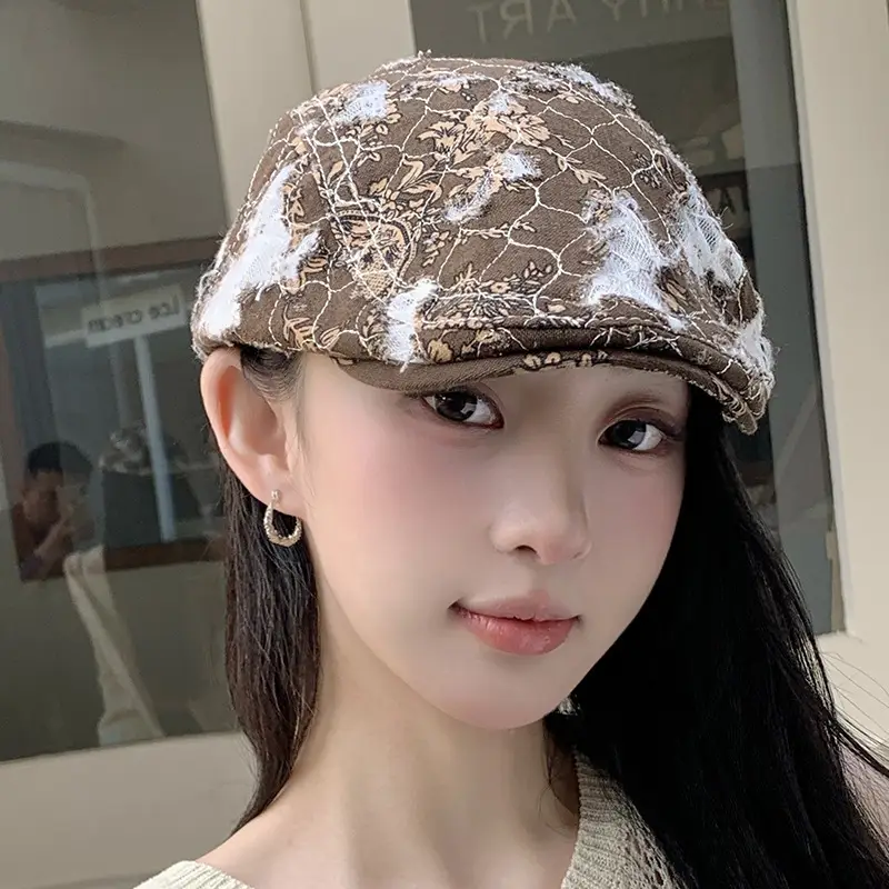 Women Leopard Print Forward Cap Large Circumference — feature 13