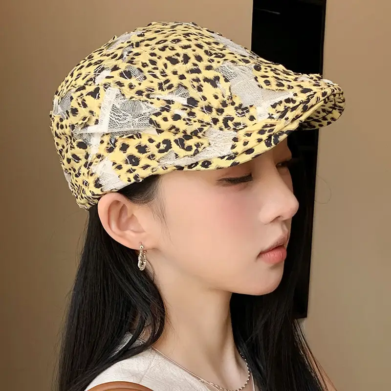Women Leopard Print Forward Cap Large Circumference — feature 8