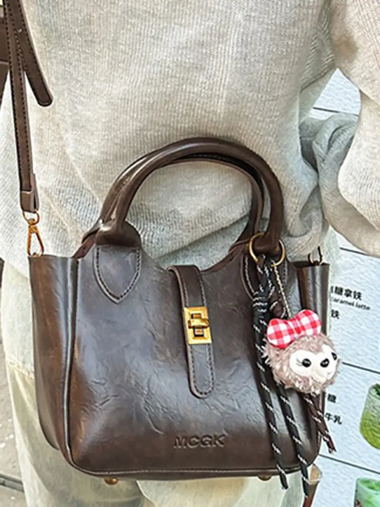 Women Pebbled Shoulder Crossbody Bag with Cute Charm - Image 10