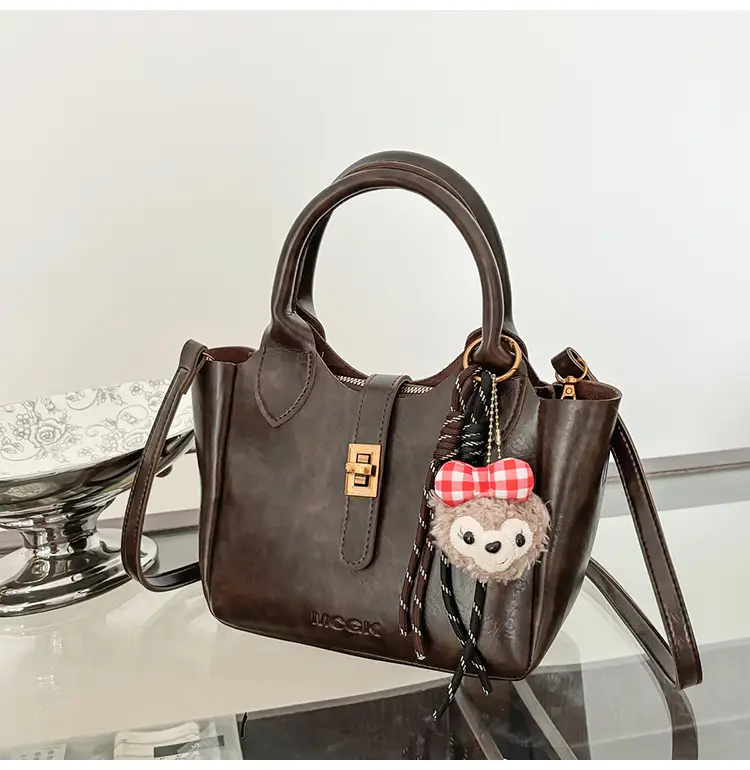 Women Pebbled Shoulder Crossbody Bag with Cute Charm — feature 11