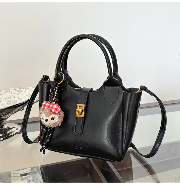 Women Pebbled Shoulder Crossbody Bag with Cute Charm — feature 24