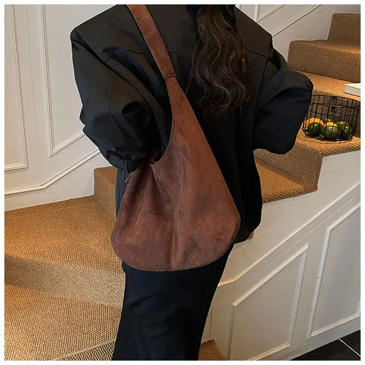 Suede Shoulder Bag Large Capacity Brown Women's 2025 — feature 17