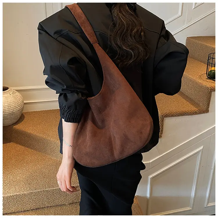 Suede Shoulder Bag Large Capacity Brown Women's 2025 — feature 18