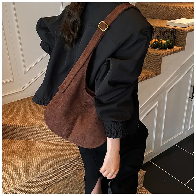 Suede Shoulder Bag Large Capacity Brown Women's 2025 — feature 20