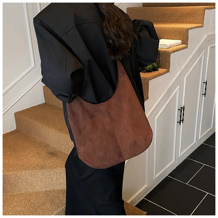 Suede Shoulder Bag Large Capacity Brown Women's 2025 — feature 21