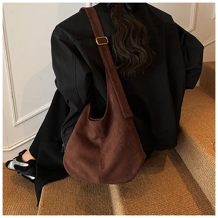 Suede Shoulder Bag Large Capacity Brown Women's 2025 — feature 22