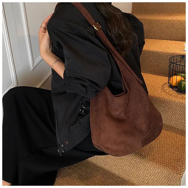 Suede Shoulder Bag Large Capacity Brown Women's 2025 — feature 23