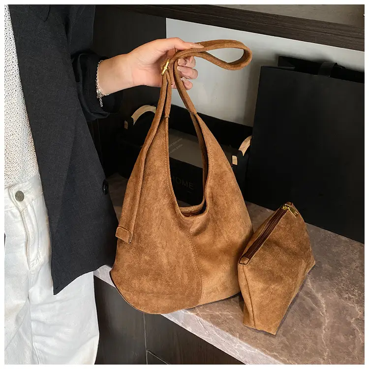 Suede Shoulder Bag Large Capacity Brown Women's 2025 — feature 24